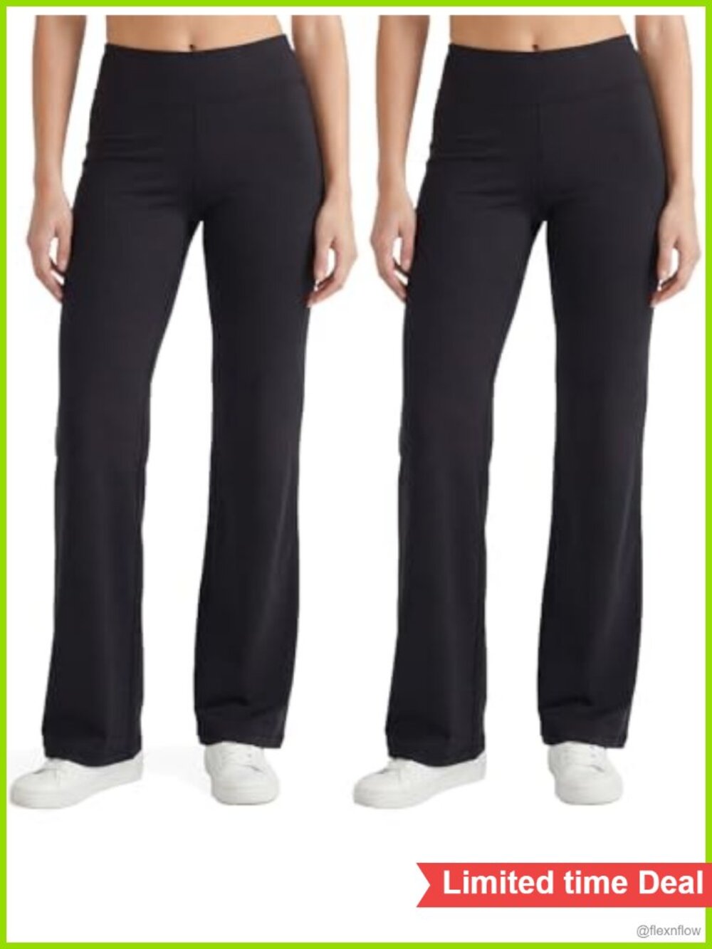 Flared Yoga Pants Cotton Blend Lounge Pants 32.5" Inseam